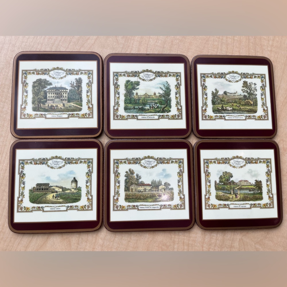 Vintage Pimpernel Coasters New in Box Château de France, Set Of 6, England